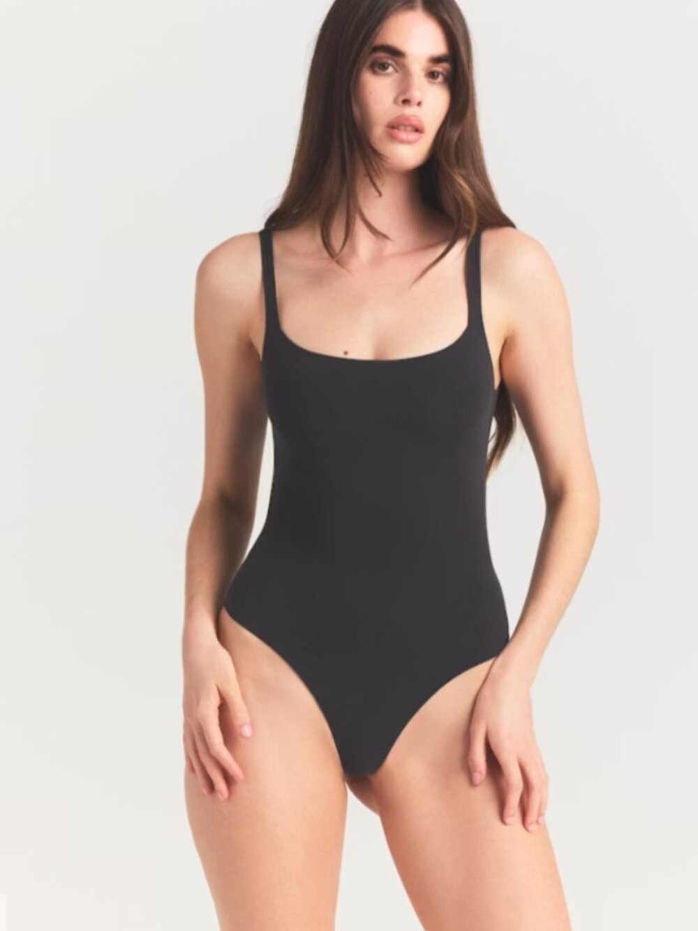 SKIMS Fits Everybody Square Neck Bodysuit – Onyx – Medium – NWOT